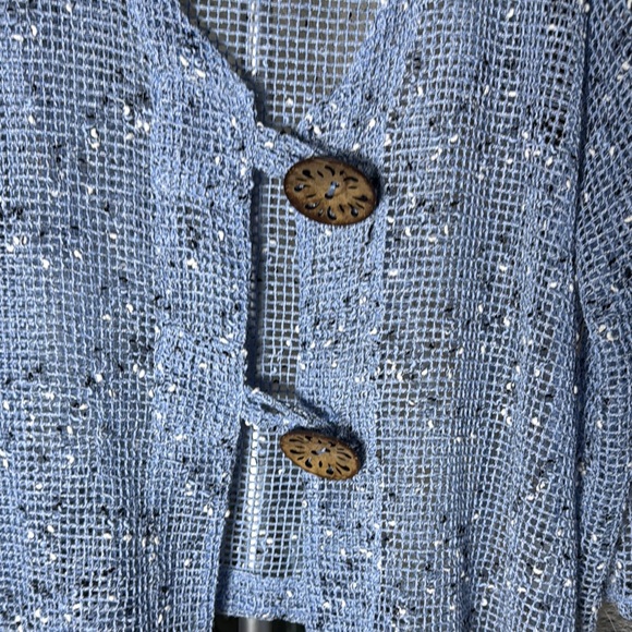 Nina Leonard Blue Asymmetrical 3/4 Sleeve Blouse - Picture 2 of 8